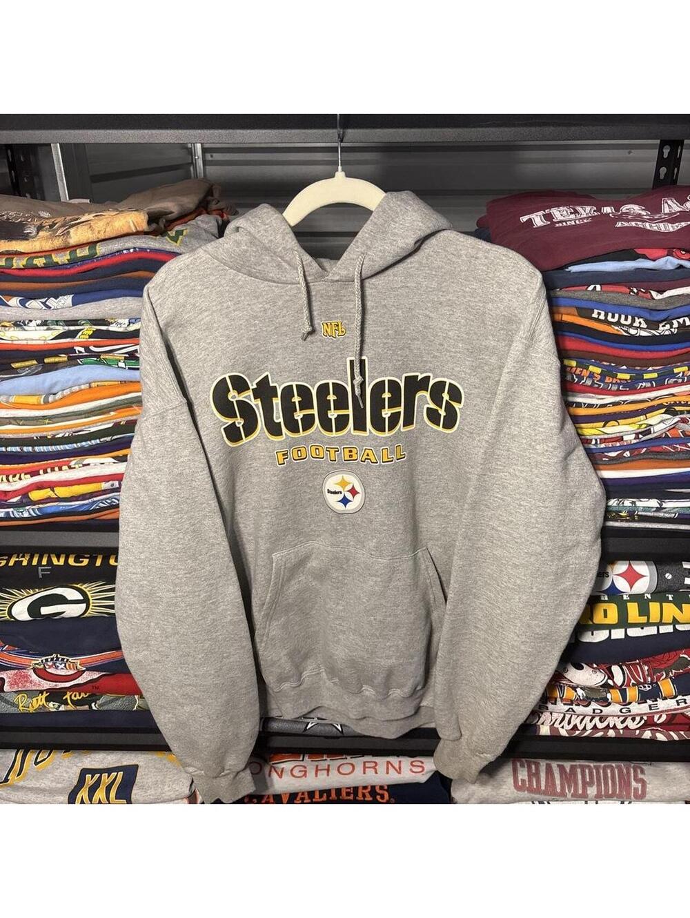 Vintage 2000s NFL Pittsburgh Steelers Football Hoodie Grey M